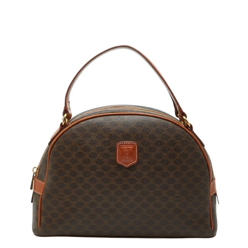 Celine Macadam Handbag, Brown Leather, Women's CELINE